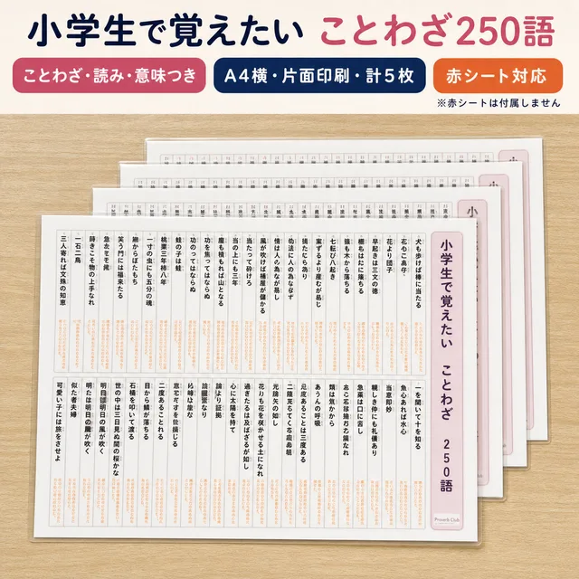 ことわざ250語（A4ラミネート）